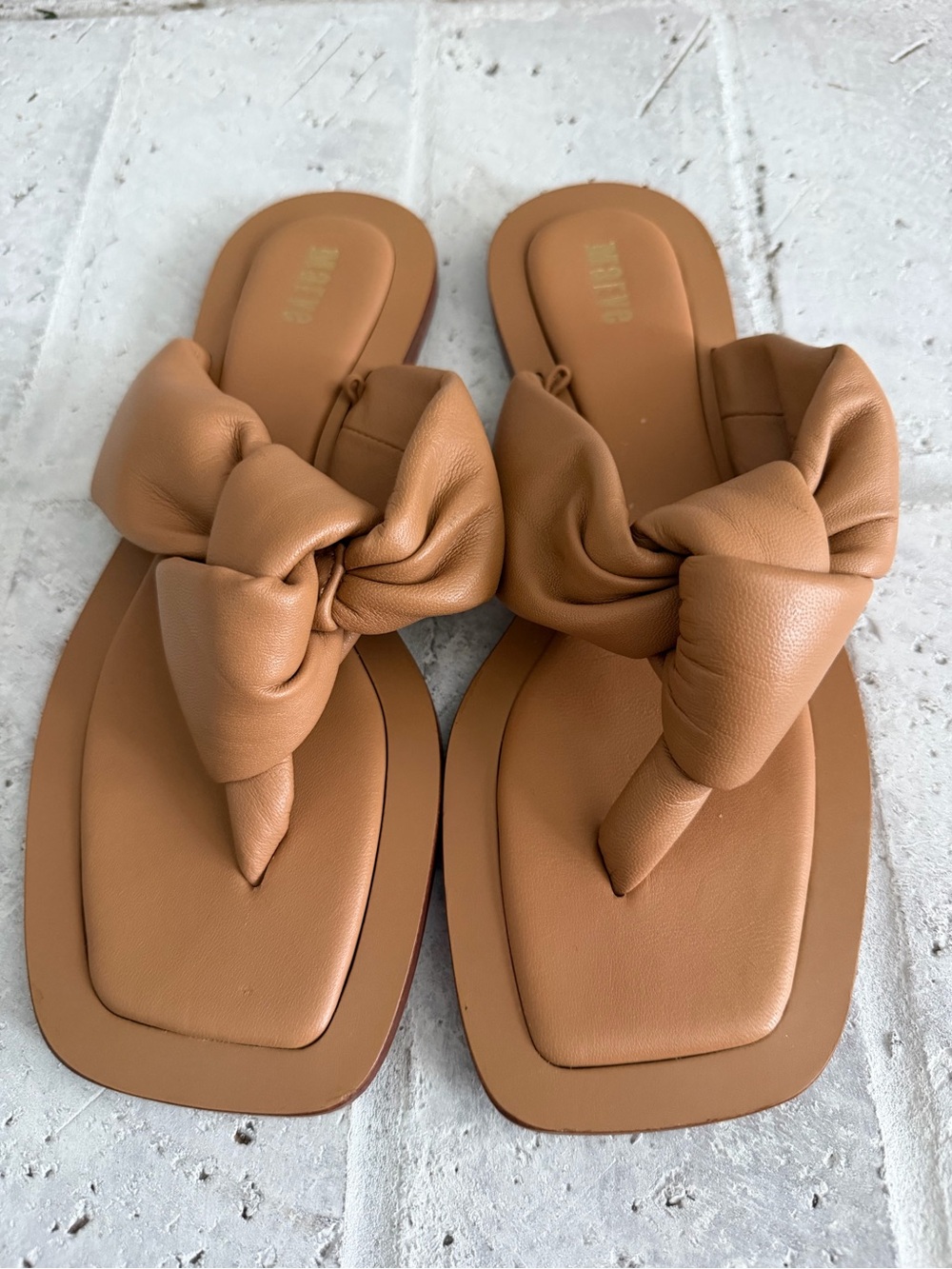 Anthropologie Maeve Women's Tan Knotted Slide Sandals